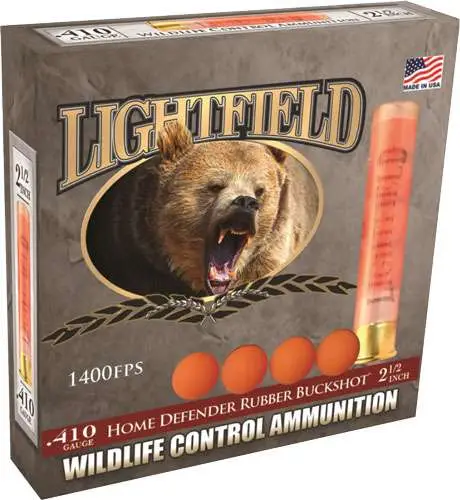 Lightfield 410 Ga 2.5 Rubber Buck 4 Pellet 5RD 10 Box Case