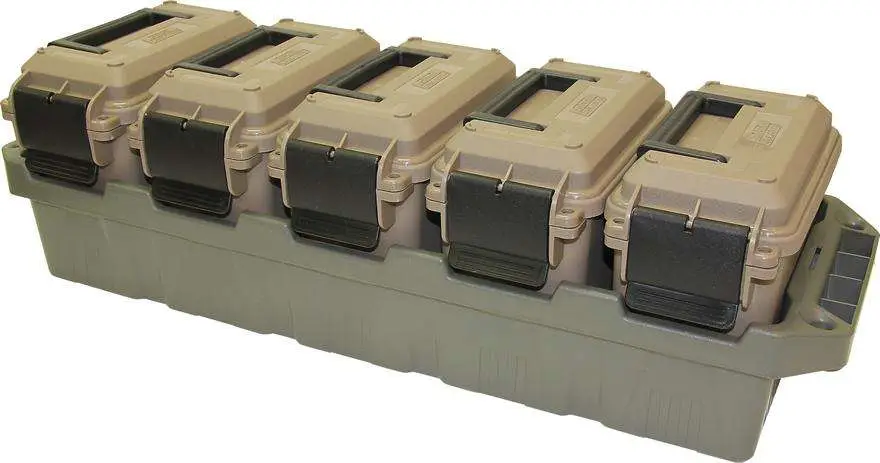 Mtm Ammo Can Dark Earth/army Green 5 Can Crate Mini