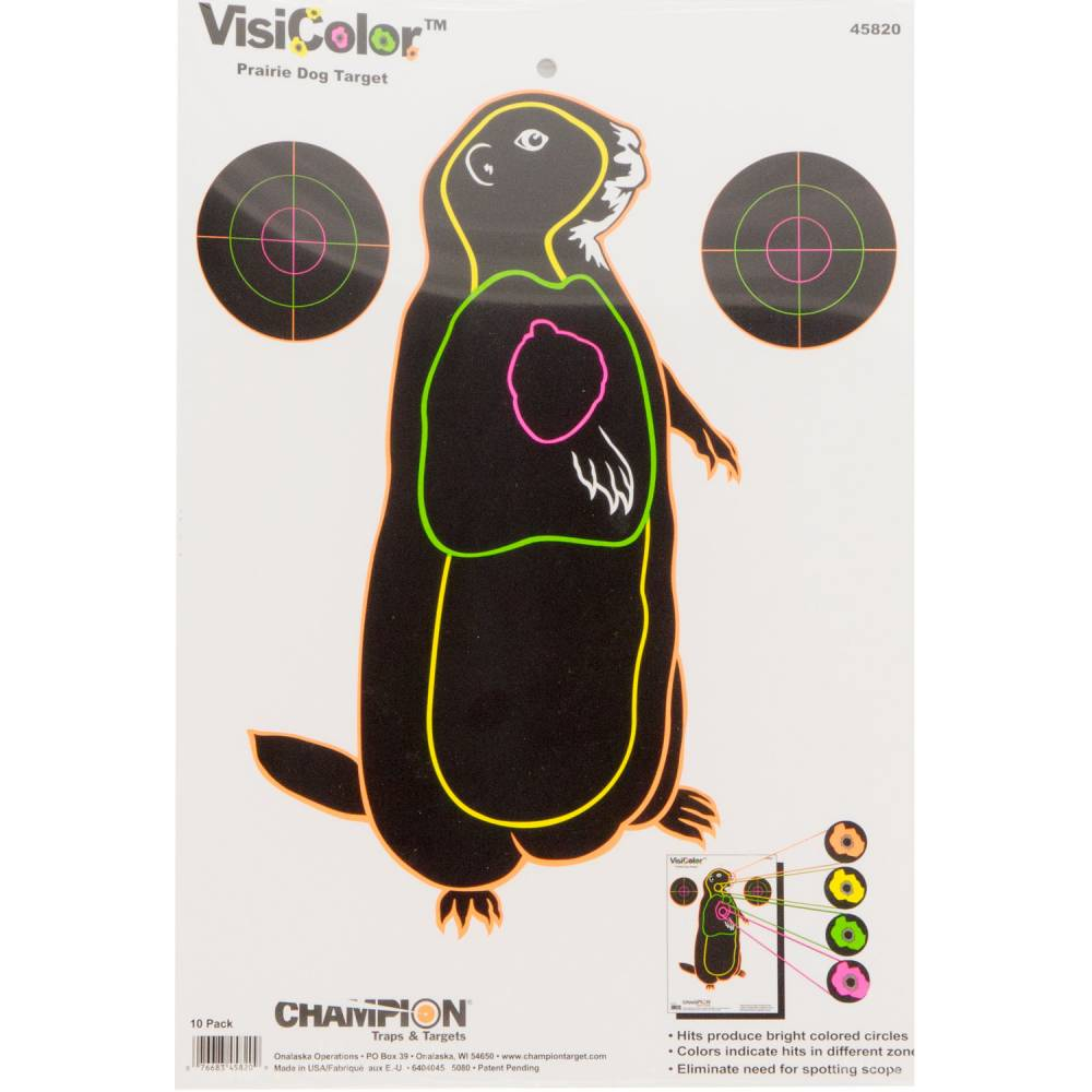 Champion Targets Visicolor Prairie Dog Hanging Paper Target 11 X 16