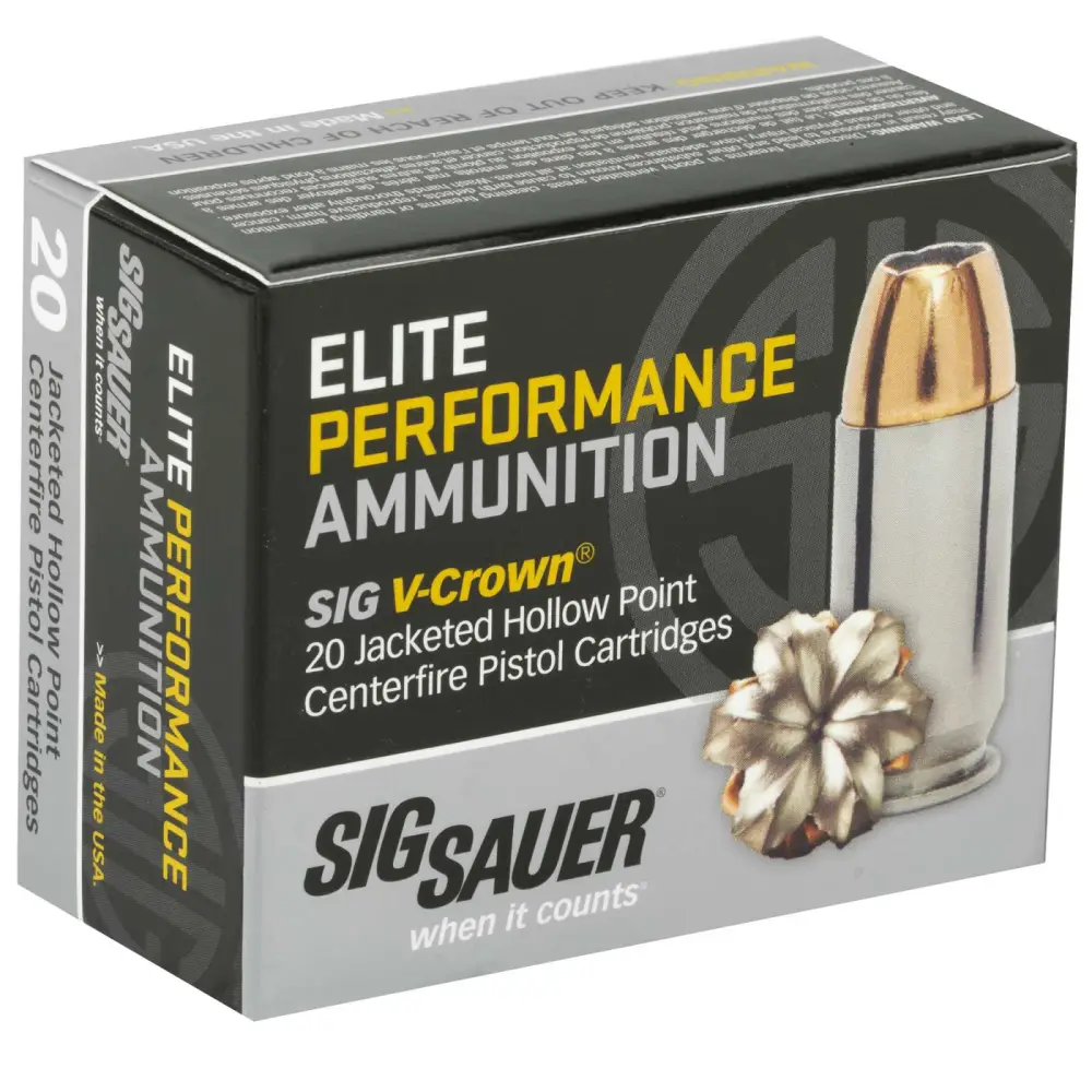 Sig Sauer Elite V-crown 10MM 180GR Jacketed Hollow Point 20RD