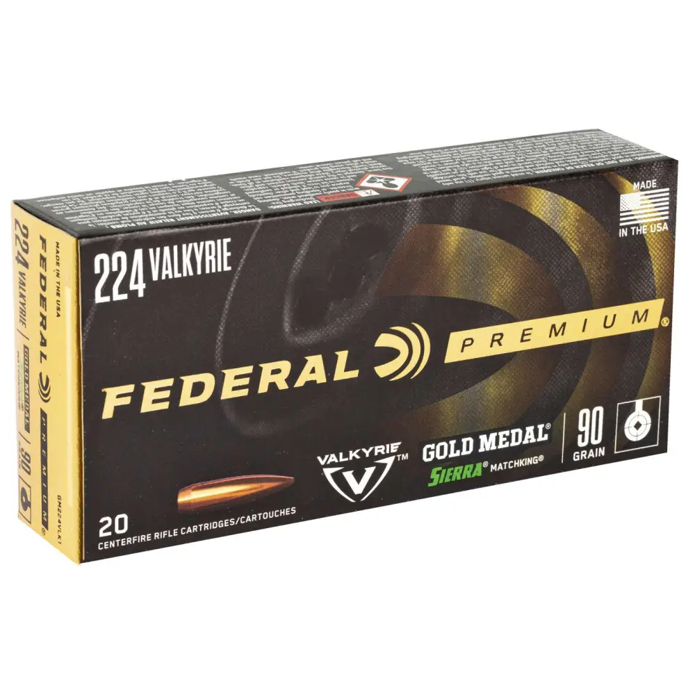 Federal Gold Medal 224 Valkyrie 90GR 20RD Ammo
