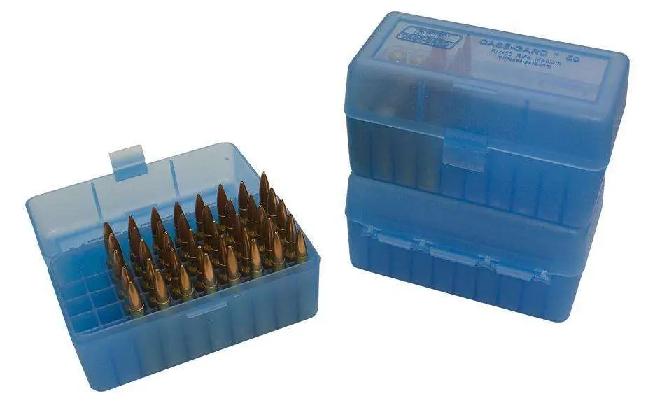 Mtm Case-gard RM5024 50RD Ammo Box Clear Blue 243/308 Win