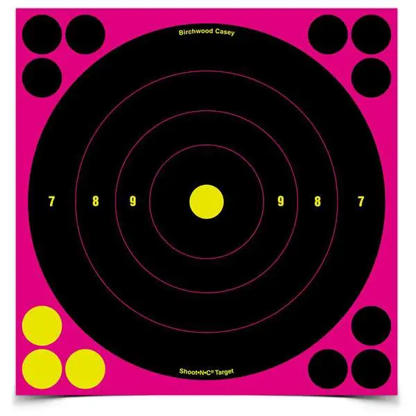 Birchwood Casey Shoot-n-c 8 Pink Bullseye Target - 6 Pack