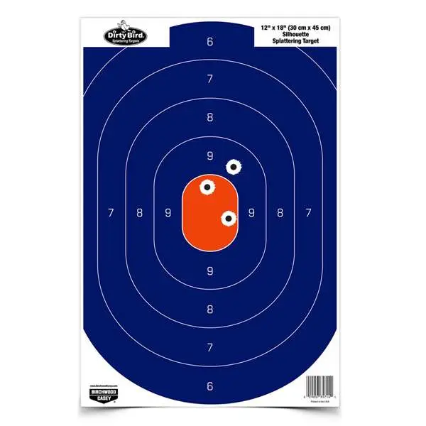 Birchwood Casey Dirty Bird 12X18 Blue/orange Silhouette Target - 8 Pack