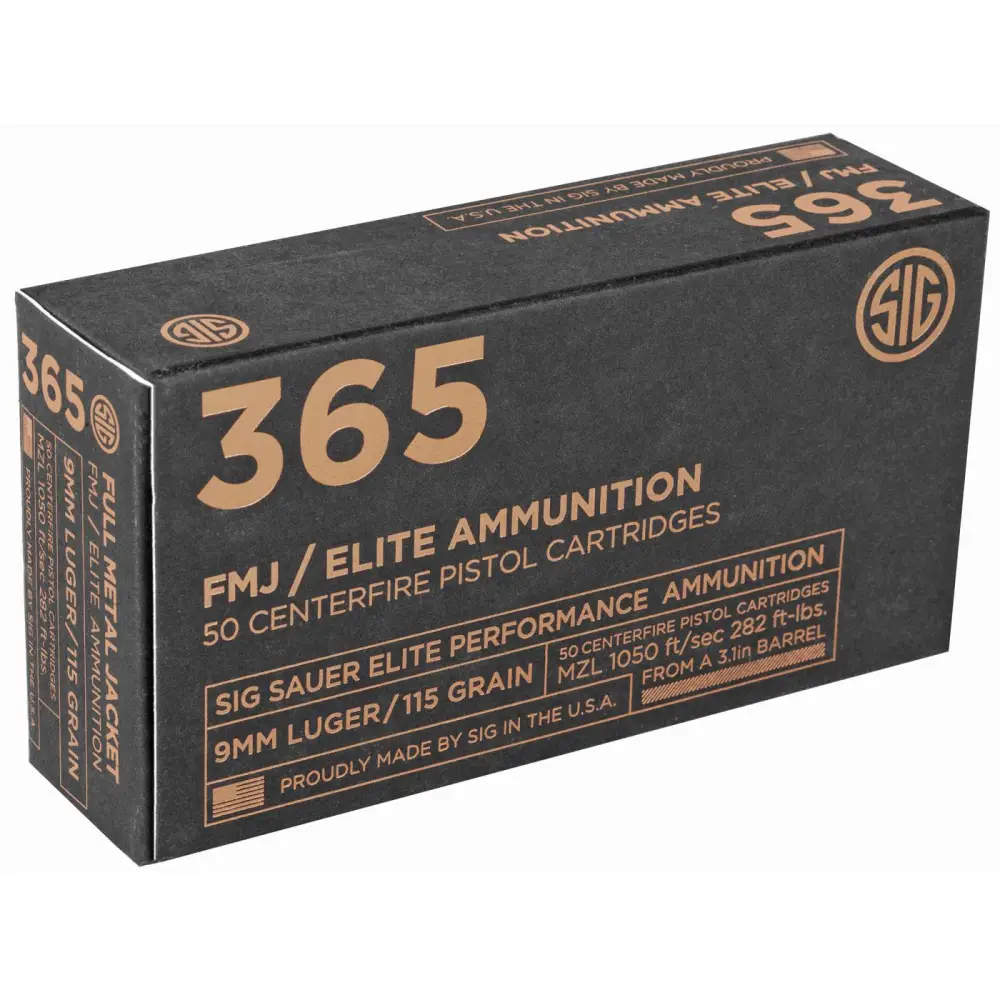 Sig Sauer Elite Ball 9MM 115GR Fmj 50RD Box