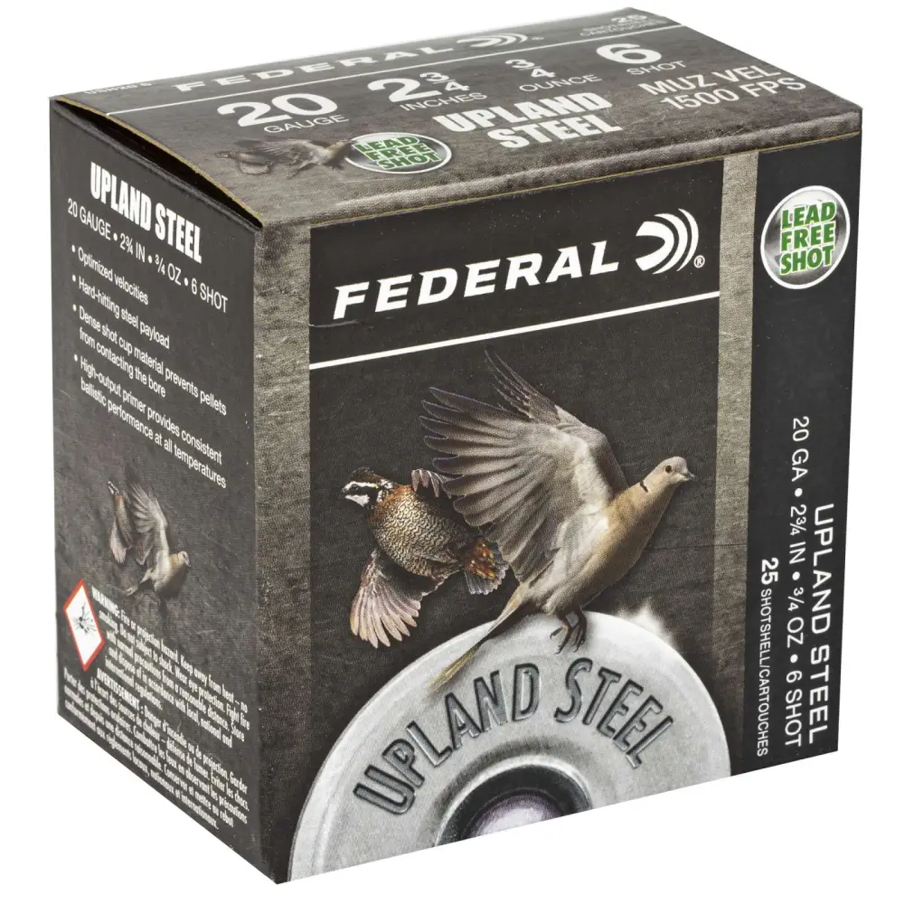 Federal Upland Steel 20GA 2.75 3/4OZ 6 Shot 25RD