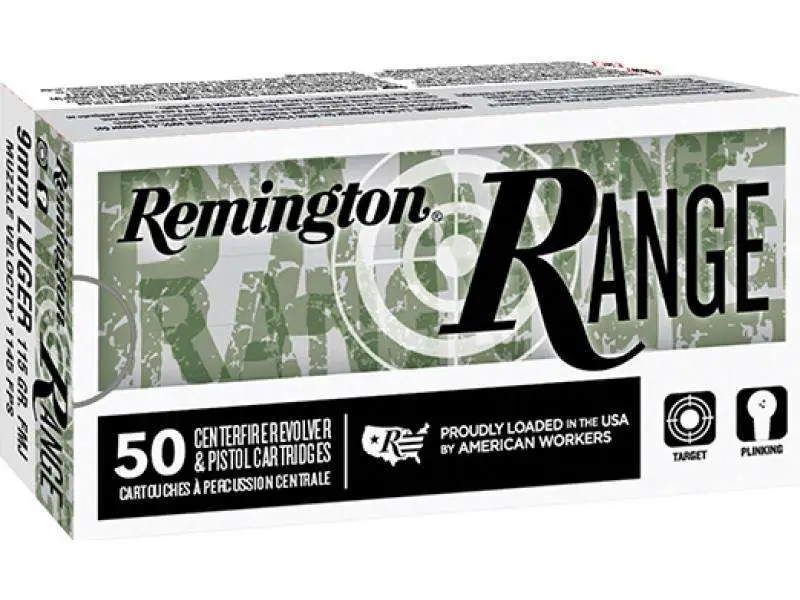 Remington Range 9MM Luger 115GR Fmj 100RD Ammo