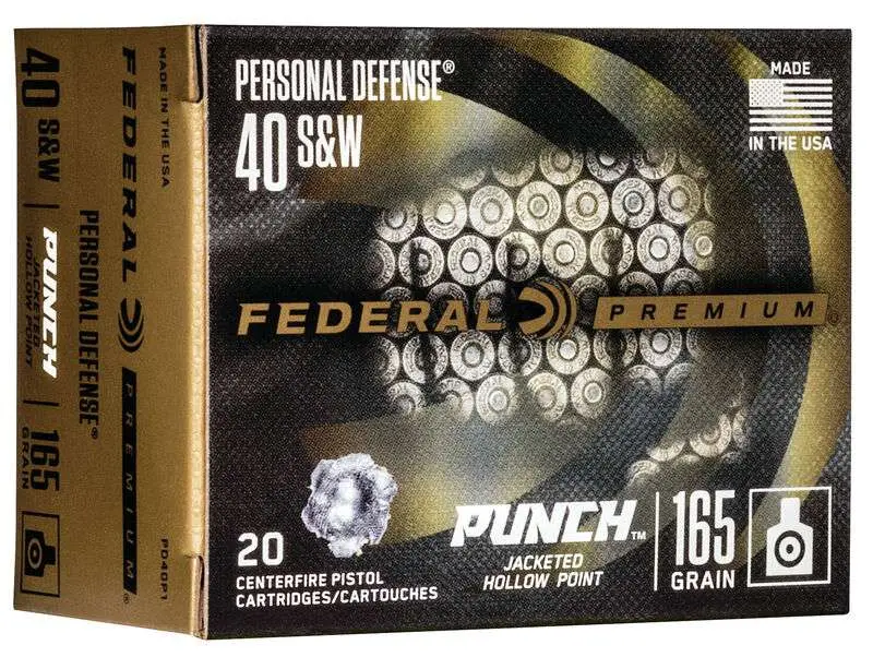 Federal Premium 40 S&w 165GR Punch Jhp 20RD
