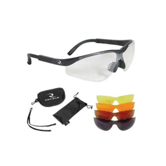 Radians T-85 Shooting Glasses 5 Lens Kit - Black Frame