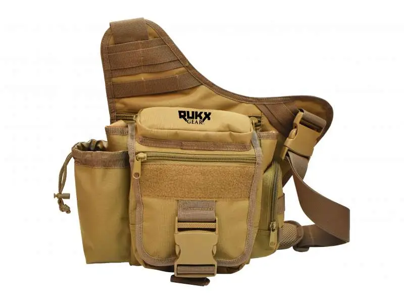 Rukx Gear Single Strap Sling Bag Tan 600D Polyester