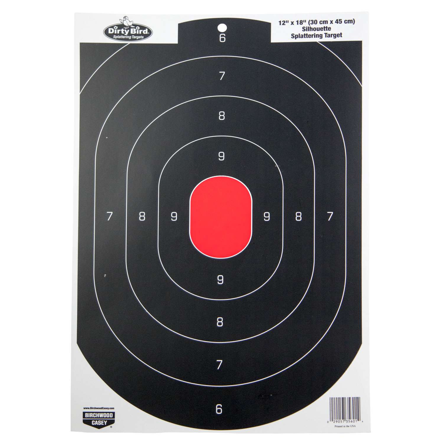 Birchwood Casey Dirty Bird Silhouette Target 12X18 Black/red 100 Pack