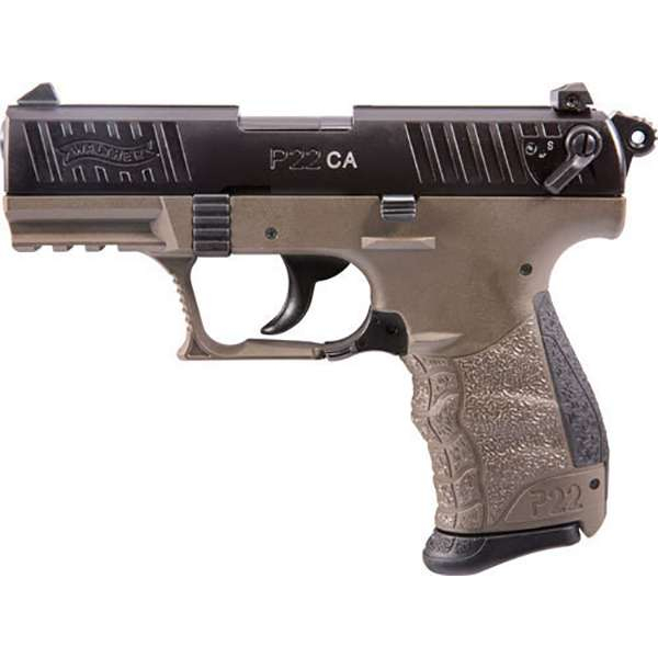 Walther P22 Ca 22LR 10+1 3.42 Fde Frame Black Slide