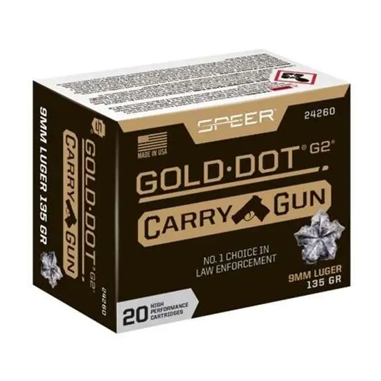 Speer Gold Dot Carry Gun 9MM 135GR Hp 20RD