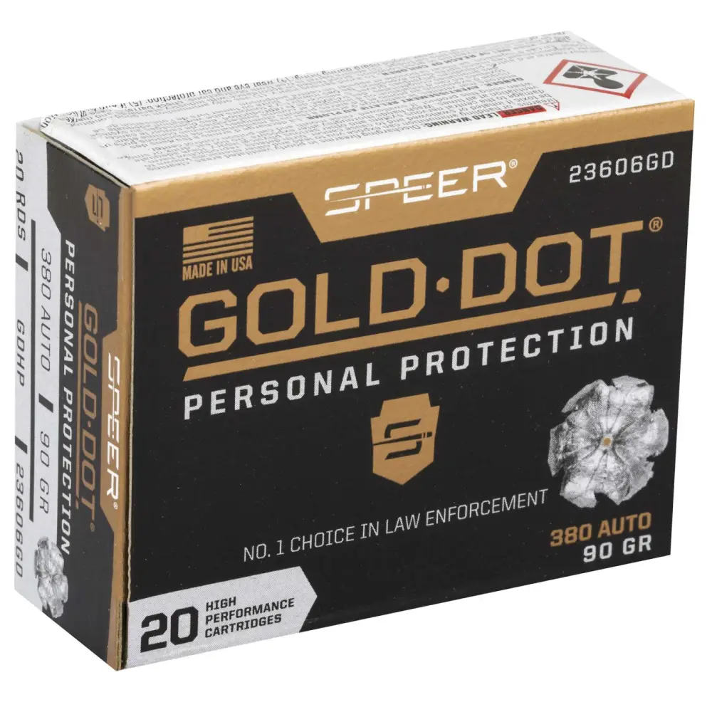 Speer Gold Dot 380ACP 90 Gr Hp 20 Rd