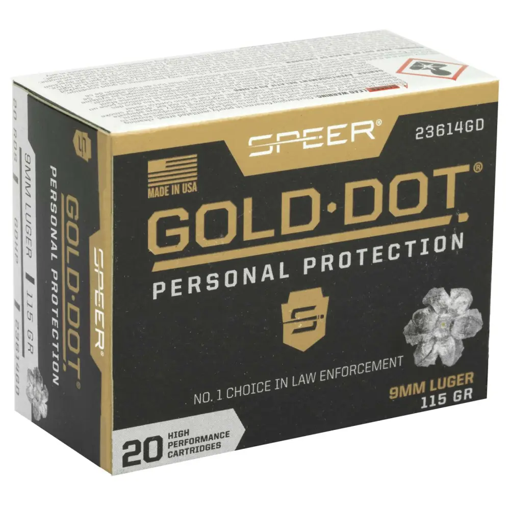 Speer Gold Dot 9MM 115 Gr Hollow Point 20 Rounds