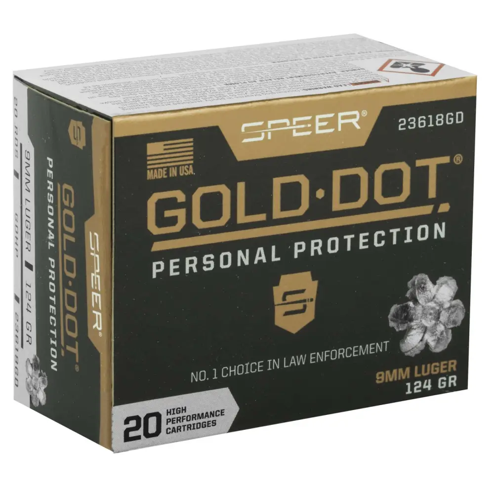 Speer Gold Dot 9MM 124 Gr Hollow Point 20RD