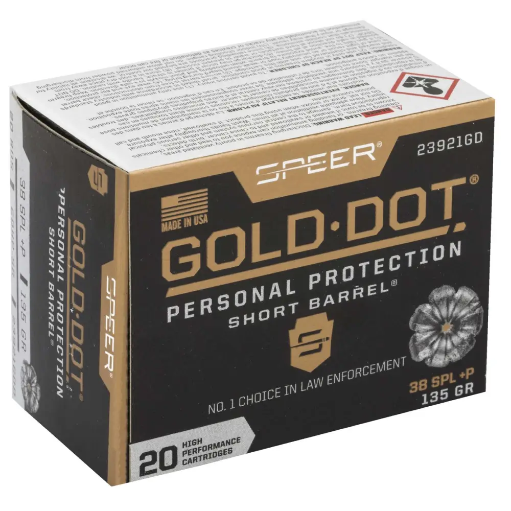 Speer Gold Dot 38 Special +p 135 Gr Hollow Point 20RD
