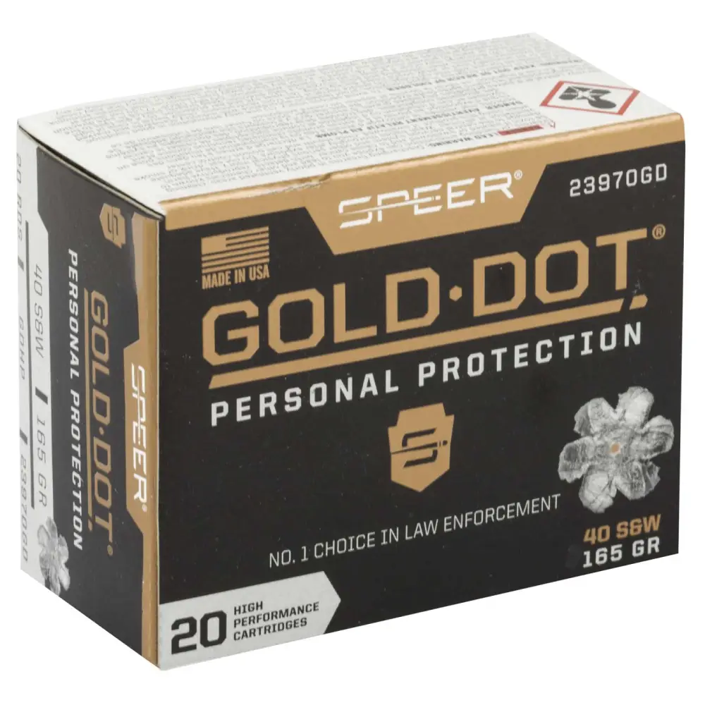 Speer Gold Dot 40 S&w 165GR Hp 20RD