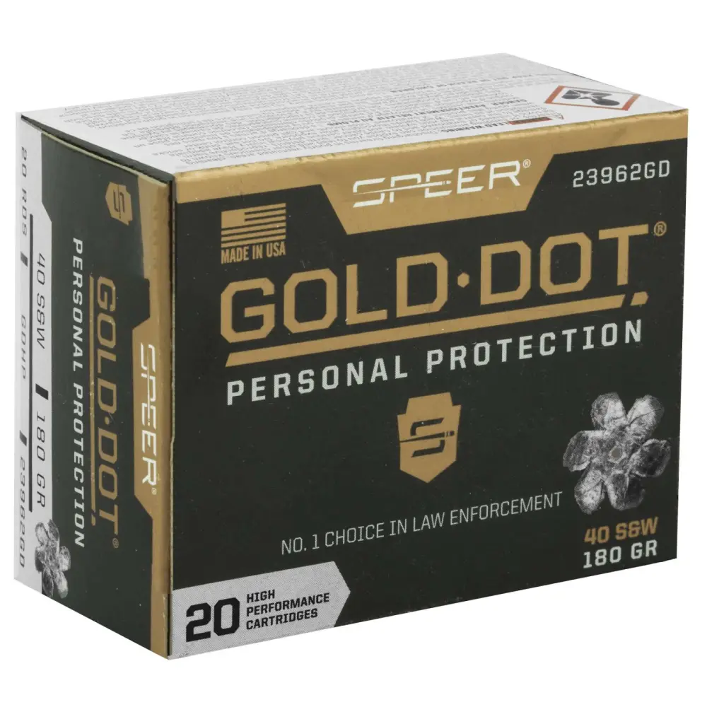 Speer Gold Dot 40 S&w 180 Gr Hollow Point 20 Rd