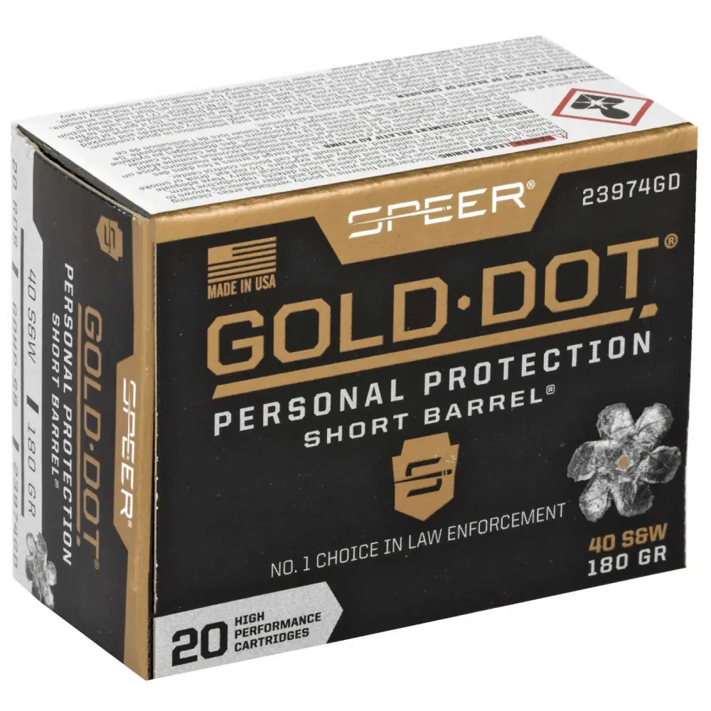 Speer Gold Dot 40 S&w 180 Gr Hollow Point 20RD
