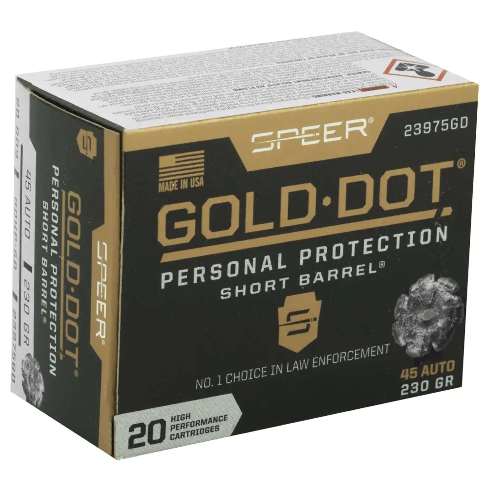 Speer Gold Dot 45 Acp 230 Gr Hp Short Barrel 20RD