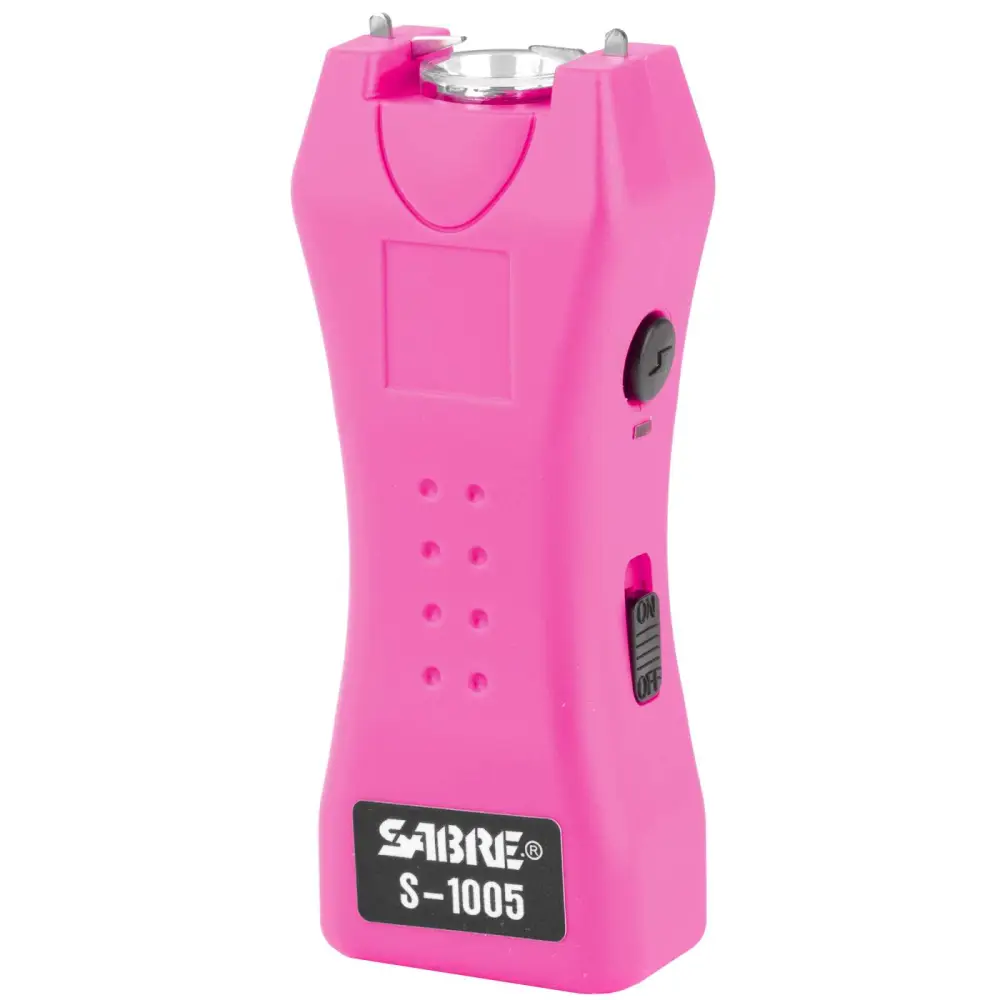 Sabre Mini Stun Gun Flashlight 600,000 Volts Pink