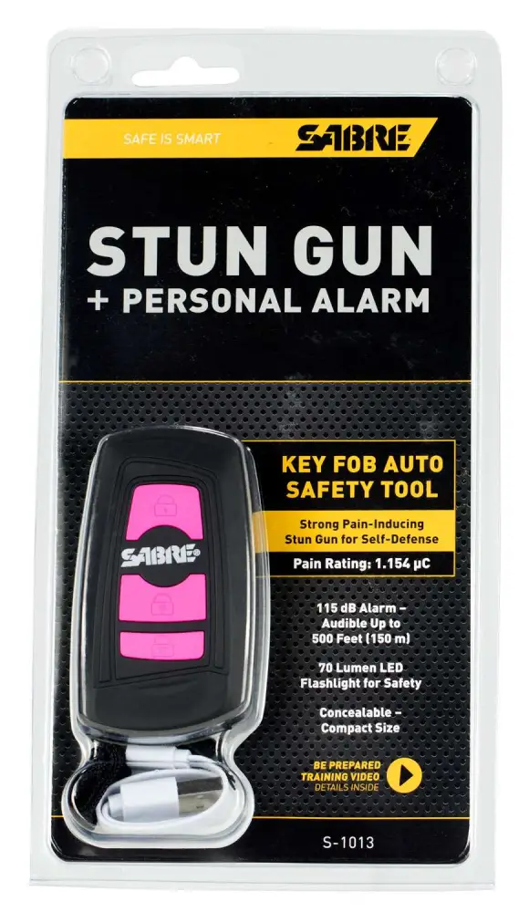 Sabre Key Fob Stun Gun - Pink, Ultra Compact