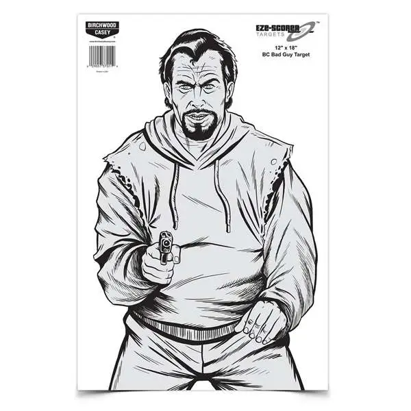Birchwood Casey Eze-scorer Bad Guy Target 12X18 100 Pack