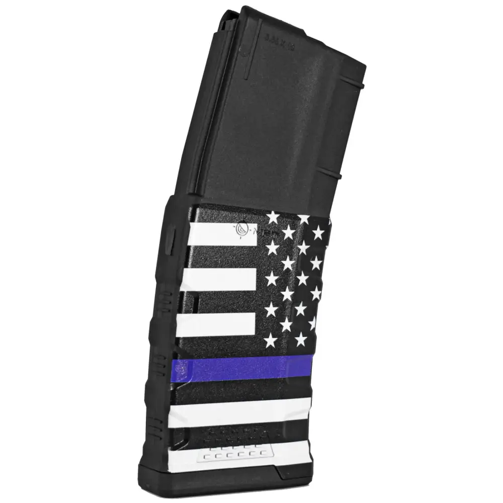 Mission First Tactical Blue Line Flag 30 Rd 5.56X45MM AR15 Magazine
