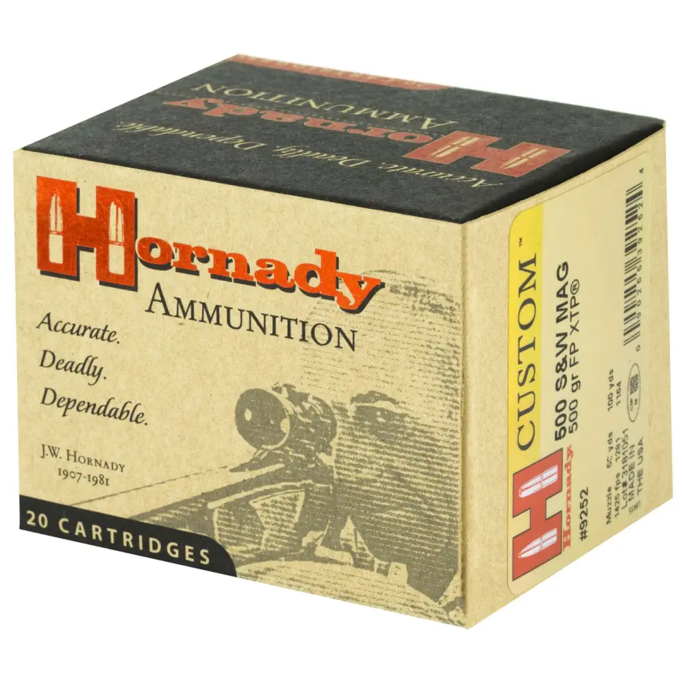 Hornady Custom 500 S&w 500GR Xtp 20RD 10 Box Case - Image 2