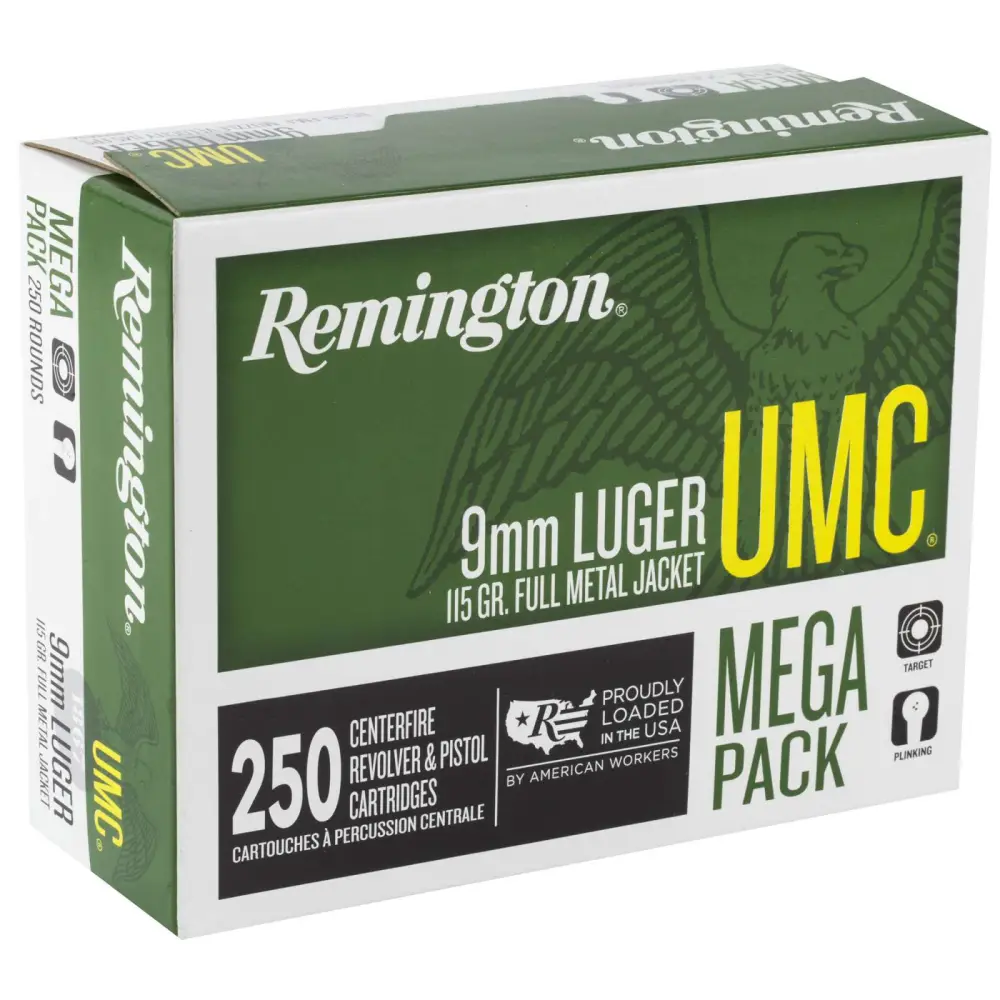 Remington Umc 9MM Luger 115GR Fmj Mega Pack 250 Rounds