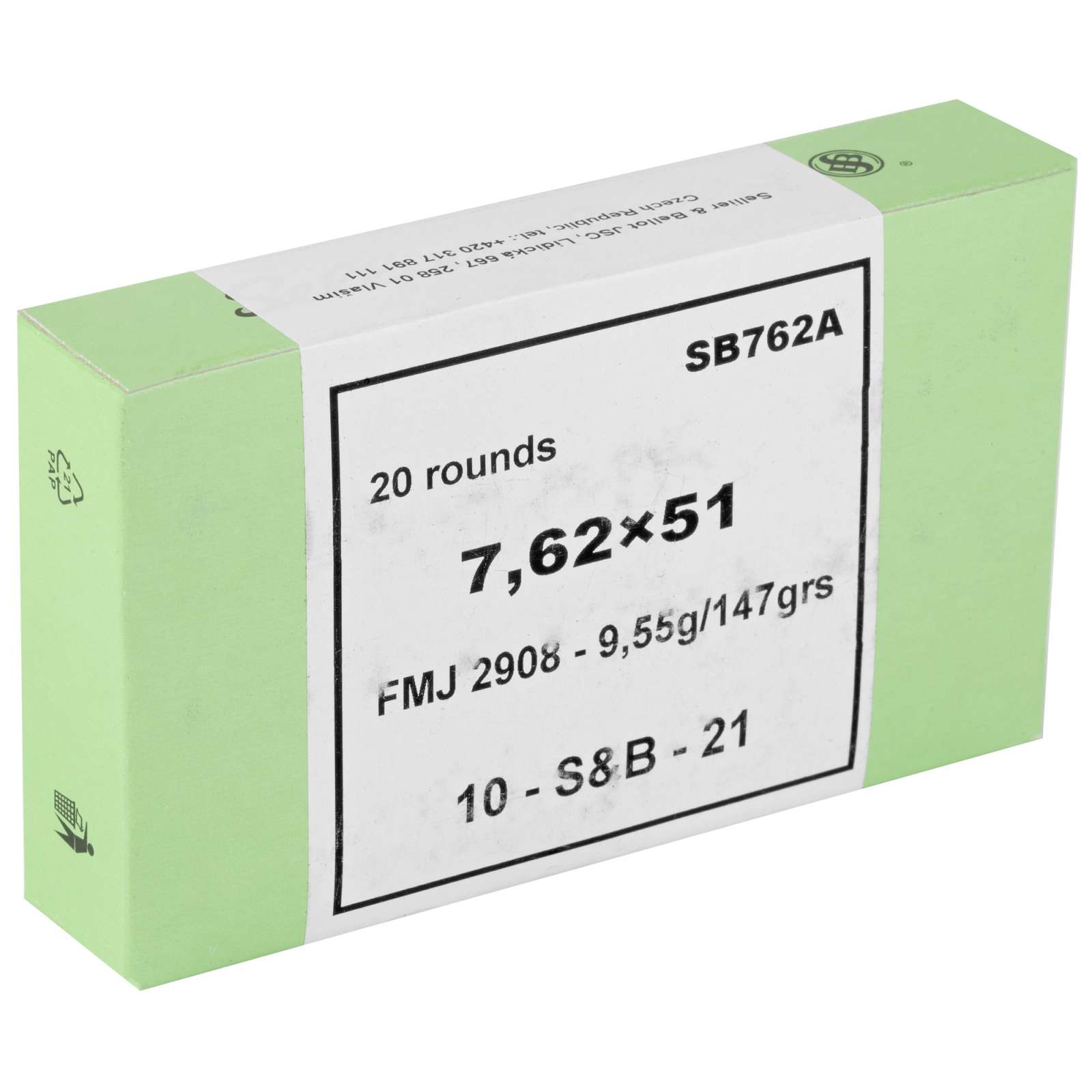 Sellier & Bellot 7.62X51MM 147GR Fmj 20RD 30BX