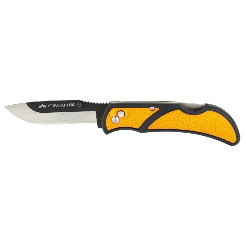 Outdoor Edge Razor-lite Edc Knife Orange 3 In. With 4 Blades