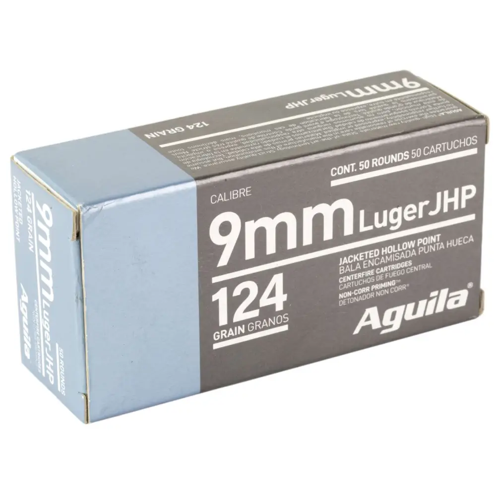 Aguila 9MM Luger 124GR Jhp 50RD 10 Boxes Per Case