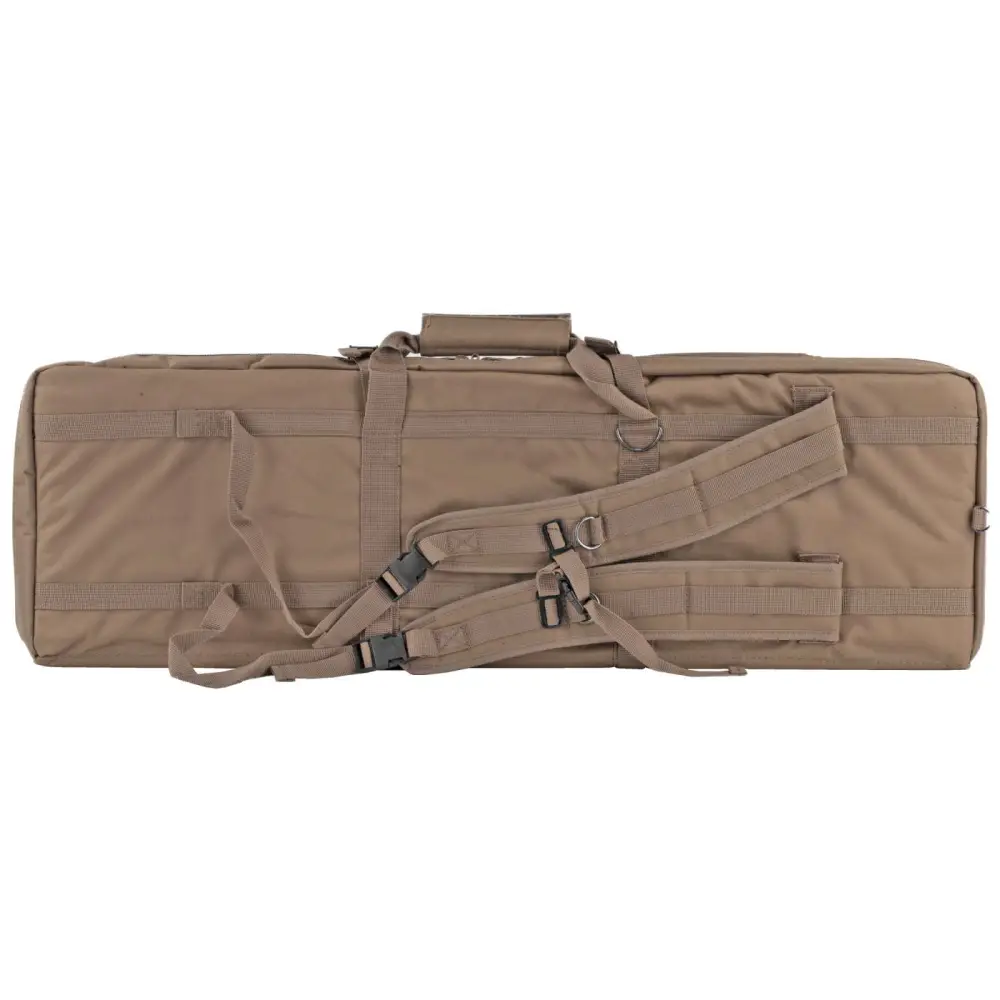 Bulldog Tactical 37 Double Rifle Case Tan With Back Straps