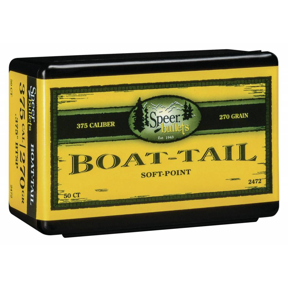 Speer 375 Caliber 270 Gr Boat-tail Bullets 50 Box