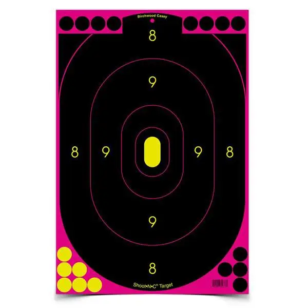 Birchwood Casey Shoot-n-c 12X18 Pink Silhouette Target 5-PK