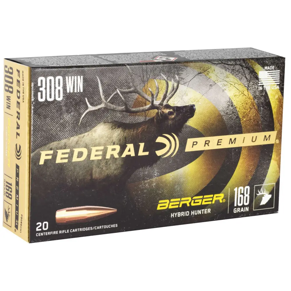 Federal Berger Hybrid Hunter 308 Win 168GR 20RD