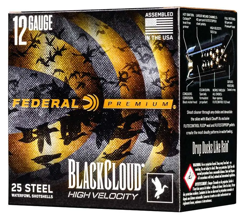 Federal Premium Black Cloud 12GA 3 1 1/8 Oz Bb Shot 25RD