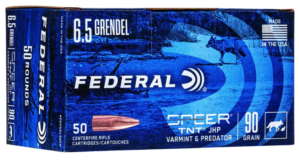 Federal 6.5 Grendel 90GR Jacketed Hollow Point Ammo 50RD