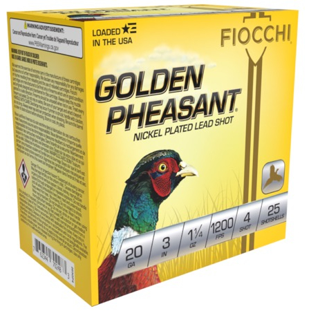 Fiocchi Golden Pheasant 20GA 3 1 1/4 Oz 4 Shot 25-RD