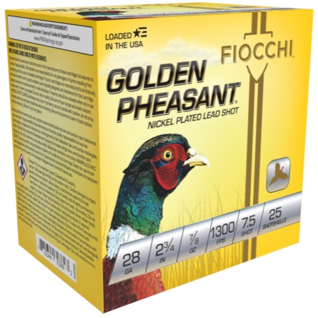 Fiocchi Golden Pheasant 28GA 2.75 7/8OZ 7.5 Shot 25-RD