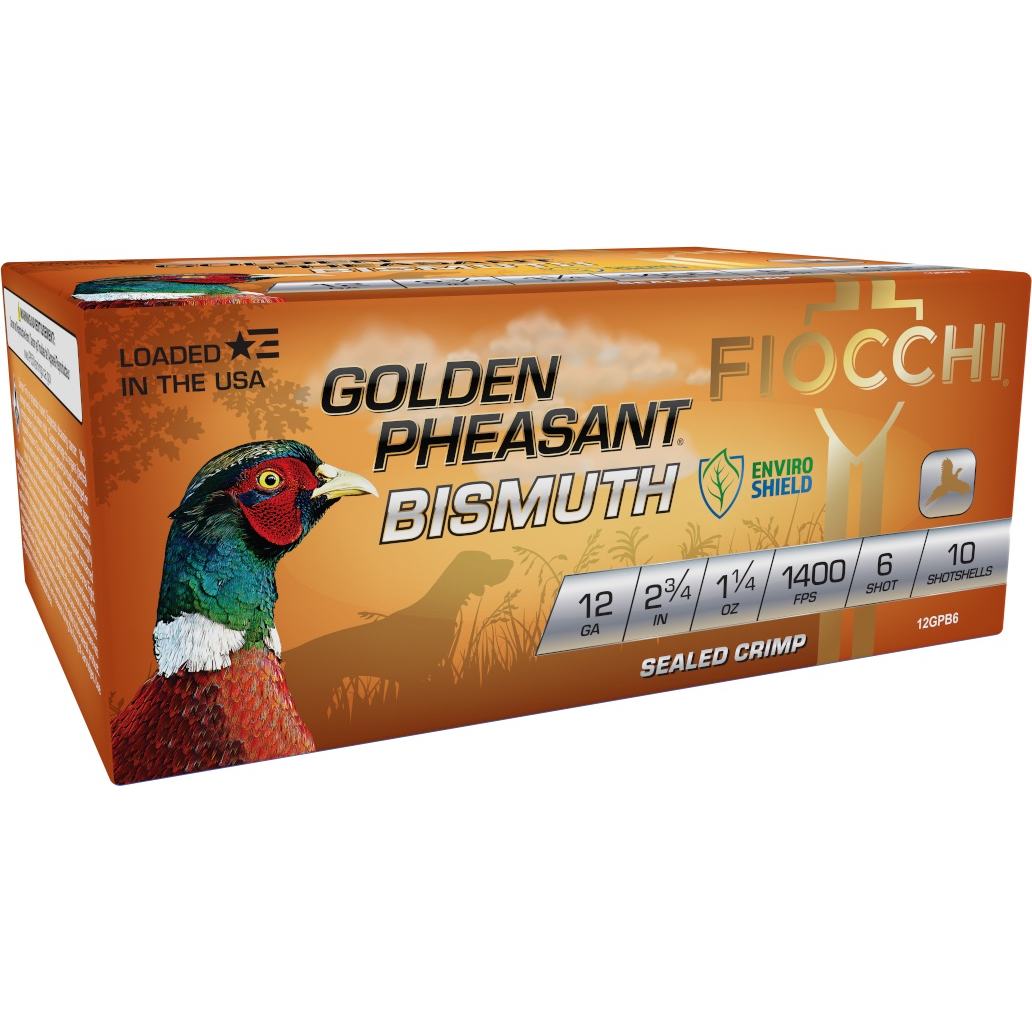 Fiocchi Golden Pheasant Bismuth 12GA 2.75 1-1/4OZ 6 Shot 10-RD