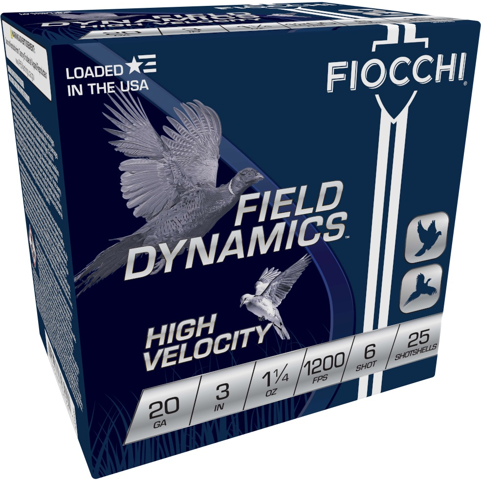 Fiocchi 20GA High Velocity 3 1 1/4OZ 6 Shot 25-RD