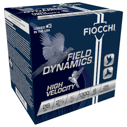 Fiocchi 28GA High Velocity 2.75 3/4 Oz 6 Shot 25 Rd.