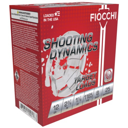 Fiocchi Shooting Dynamics 12GA 2.75 1 1/8 Oz 8 Shot 25RD