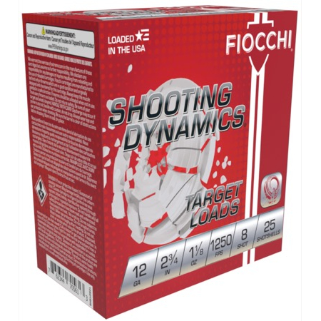 Fiocchi Shooting Dynamics 12GA 2.75 in 1 1/8 Oz 8 Shot 1250 Fps