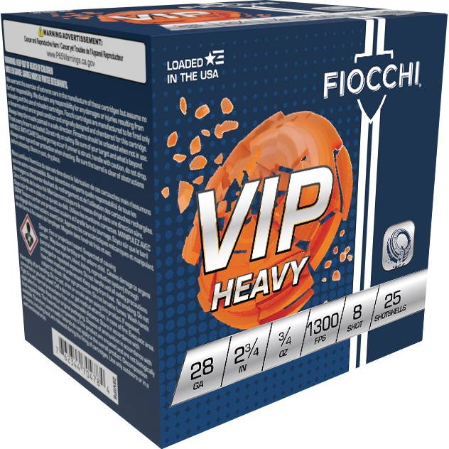 Fiocchi Vip Heavy 28GA 2.75 3/4OZ 8 Shot 25 Rounds
