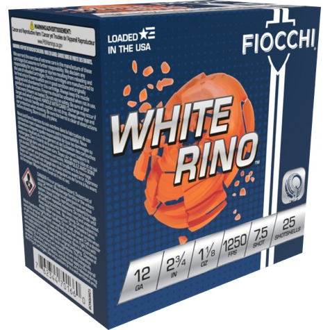 Fiocchi White Rhino 12GA 2.75 1 1/8 Oz 7.5 Shot 25-RD