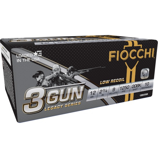 Fiocchi 3 Gun Match 12GA 2.75 9 Pellet 00 Buck 10-RD